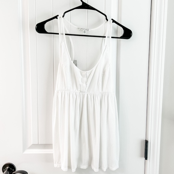 American Eagle White Peplum Sheer Racer Back Tank Top Size Small - Picture 1 of 7